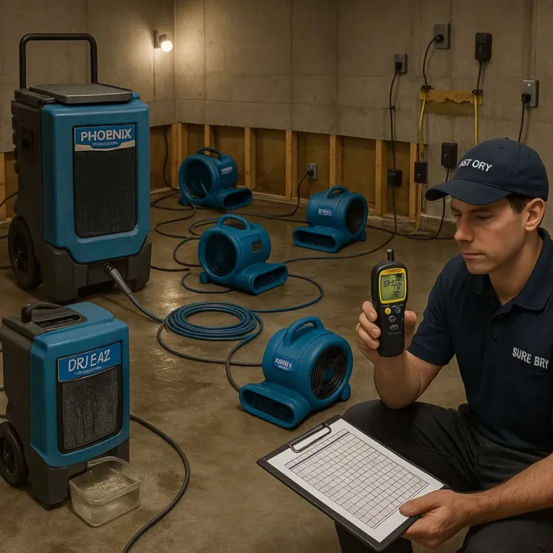 Structural Drying and Dehumidification process in South Fulton, TN